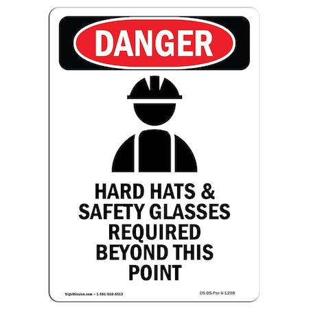 Signmission OSHA Sign, Hard Hats And Safety, 10in X 7in Rigid Plastic, 7" W, 10" H, Portrait, OS-DS-P-710-V-1298 OS-DS-P-710-V-1298